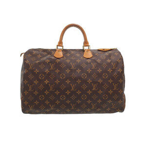 Louis Vuitton Monogram Leather Brown Speedy Boston Bag